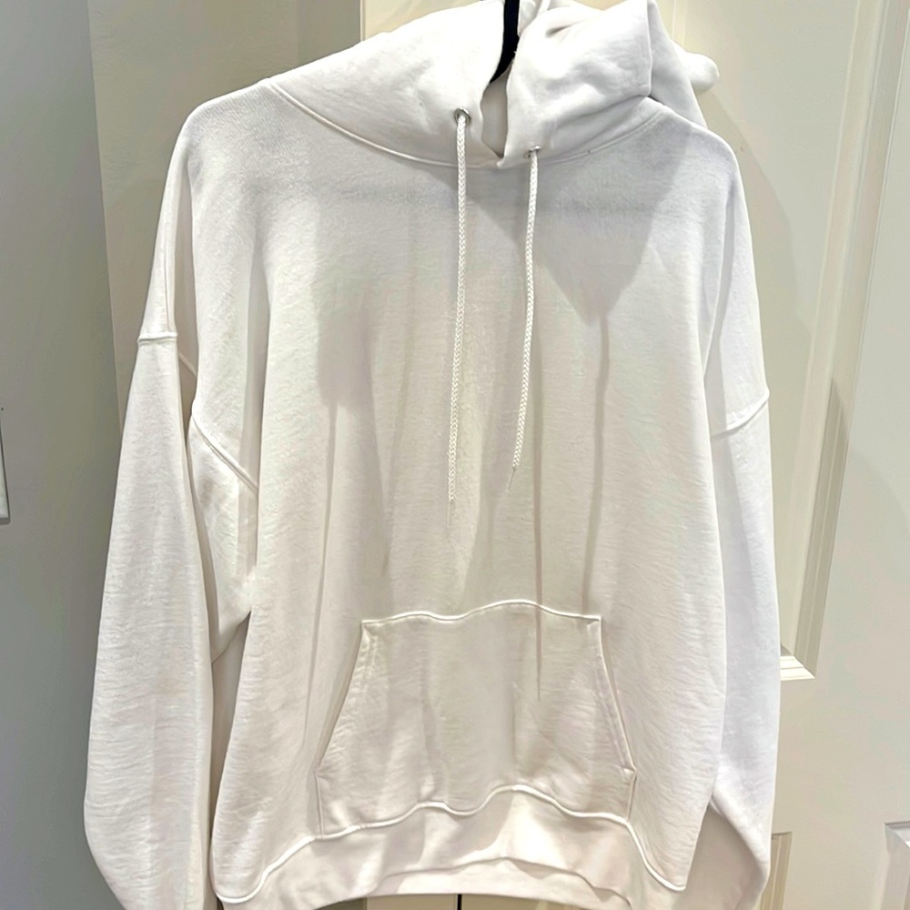 Mens plain white hoodie